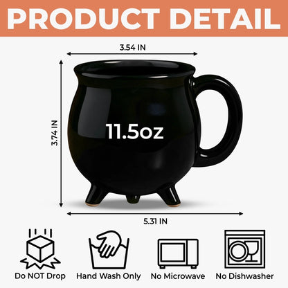 Witching You A Wicked Brew - Personalized Witch Cauldron Mug - Halloween Birthday Gifts For Besties, Sisters, BFF, Family, Yourself
