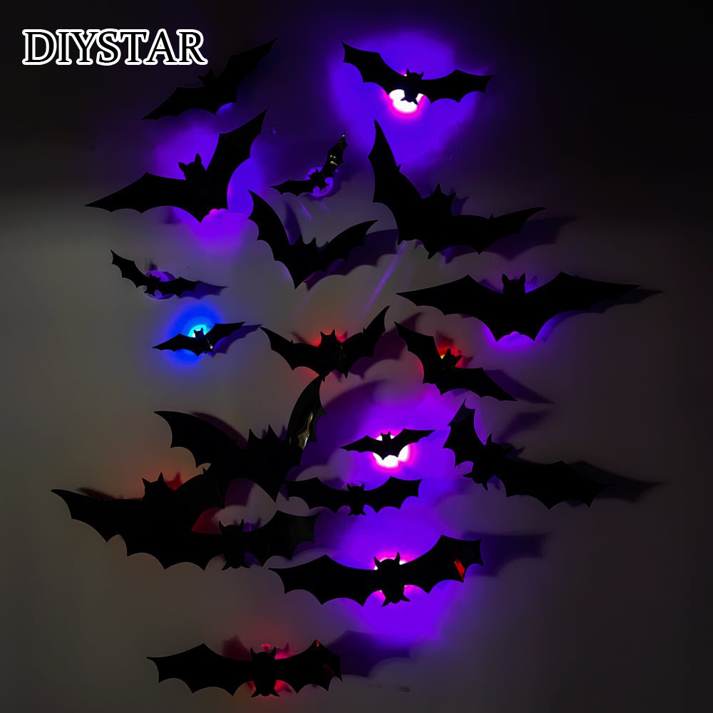 🎁🔥 DIYSTAR 3D Bat Light Design LED Decorations (contains three sizes: large, medium and small)