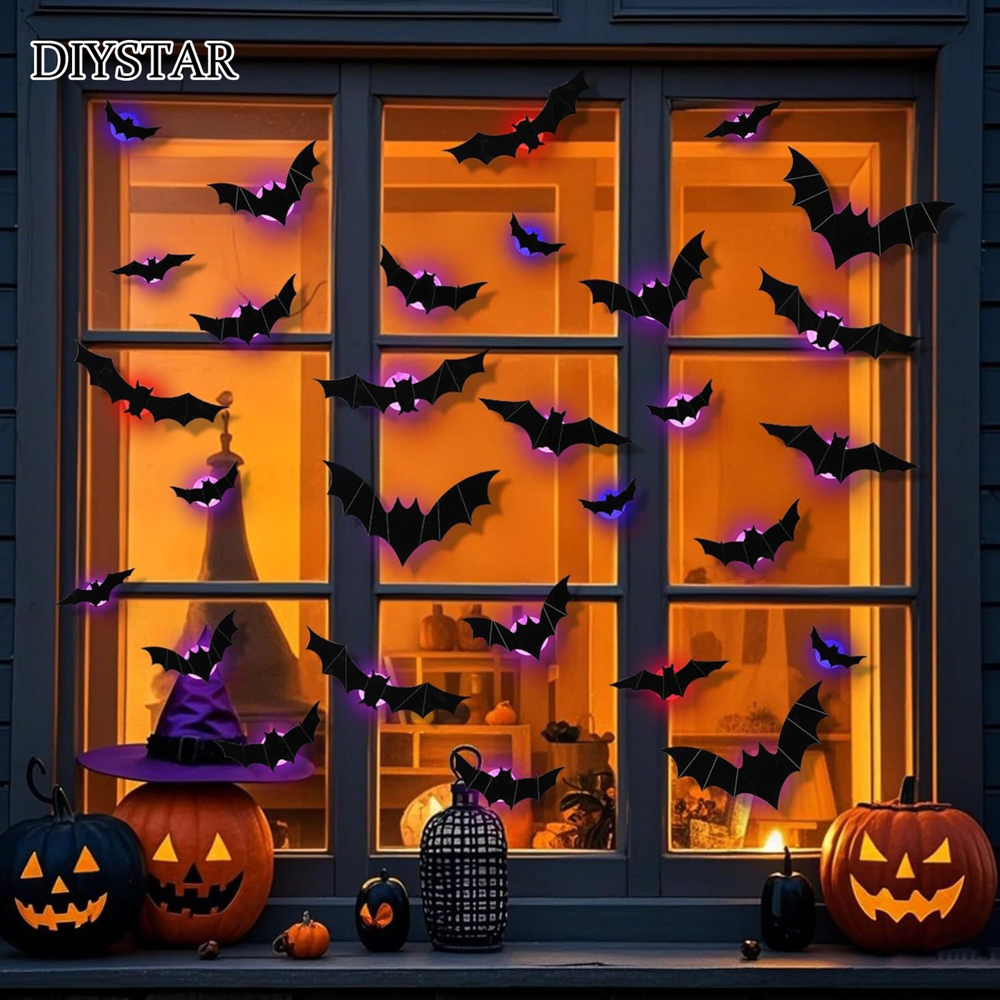 🎁🔥 DIYSTAR 3D Bat Light Design LED Decorations (contains three sizes: large, medium and small)