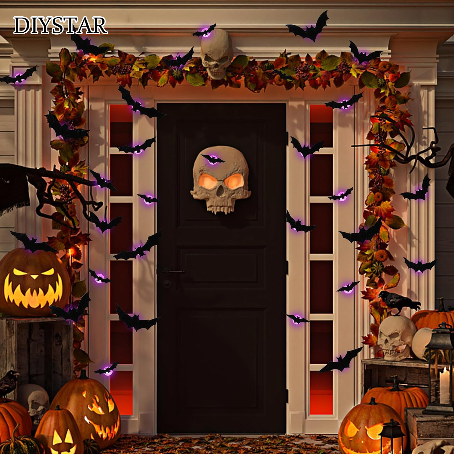 🎁🔥 DIYSTAR 3D Bat Light Design LED Decorations (contains three sizes: large, medium and small)